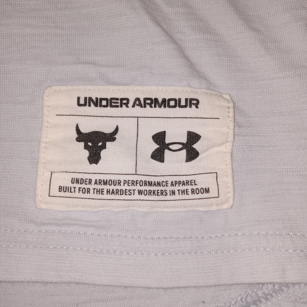 Under Armour Project Rock Hooded‎ Shirt Loose Fit Small Gray - Picture 3 of 12